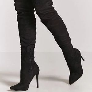 NWT Crushed Velvet Over-the-Knee Boots